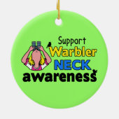 サポートアメリカムシクイの首の認識度 セラミックオーナメント (裏面)