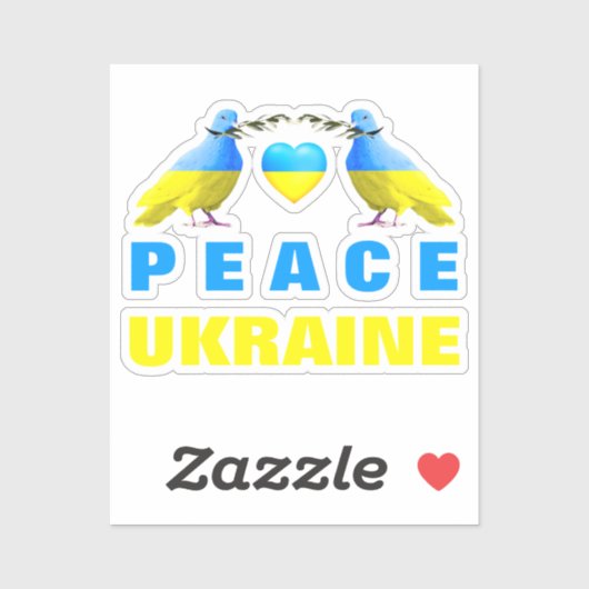 サポートウクライナのステッカー平和の鳩 – 自由 シール (シート)