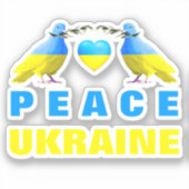 サポートウクライナのステッカー平和の鳩 – 自由 シール (正面)