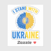 サポートウクライナサンフラワーウクライナ国旗のハート シール (シート)
