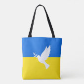 サポートウクライナトートバッグ平和ドーヴウクライナ国旗 トートバッグ (裏面)