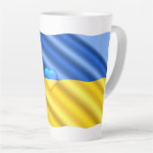 サポートウクライナラテマグUkrainian国旗 カフェラテマグ (右アングル)