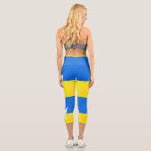 サポートウクライナレギンス平和ドーヴウクライナ国旗 カプリレギンス (裏面)