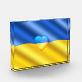 サポートウクライナ写真ブロックウクライナ国旗のハート フォトブロック (左)