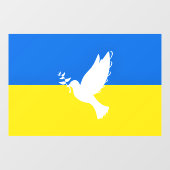 サポートウクライナ国旗のウィンドウの貼り付け平和鳩 ウィンドウサイン (シート)