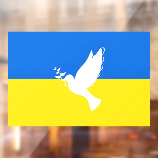 サポートウクライナ国旗のウィンドウの貼り付け平和鳩 ウィンドウサイン (シート2)