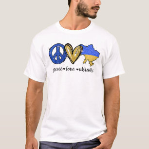 サポートウクライナ国旗の平和愛ウクライナUkraini Tシャツ