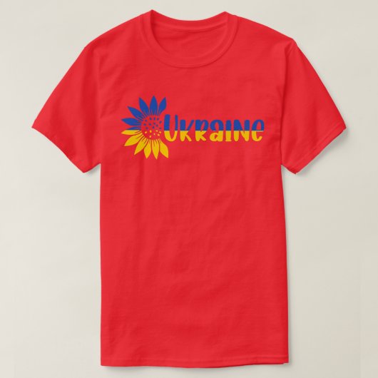 サポートウクライナ国旗ひまわりプレミアムT Tシャツ (デザイン正面)