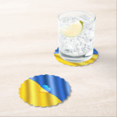 サポートウクライナ紙コースターウクライナ国旗のハート ペーパーコースター (インサイチュ)