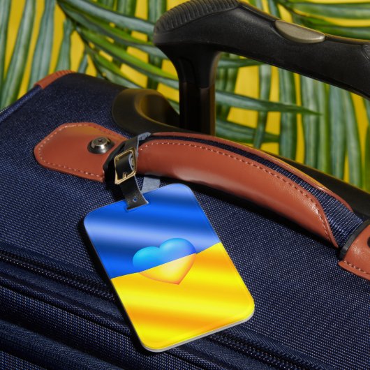 サポートウクライナ荷物タグウクライナ国旗 ラゲッジタグ (正面インサイチュ1)