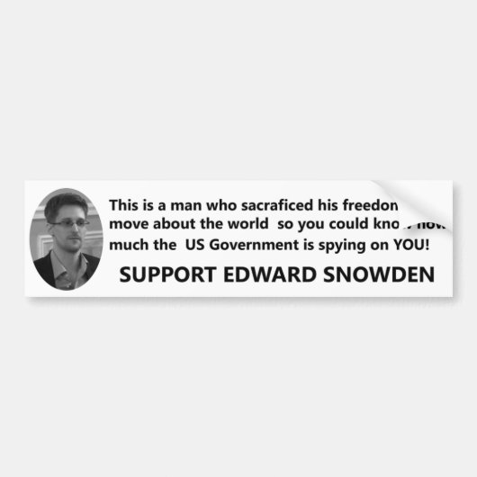 サポートエドワードSnowden バンパーステッカー (正面)