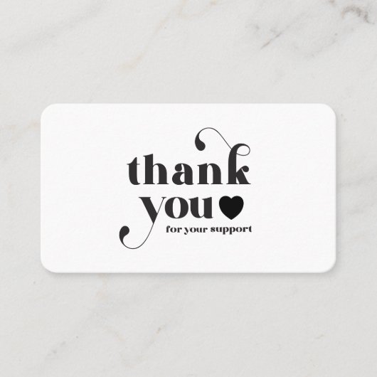 サポートカスタムレトロに感謝のロゴ 名刺 (正面)