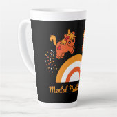 サポートガールメンタルヘルス認識度ラージコーヒー カフェラテマグ (左アングル)