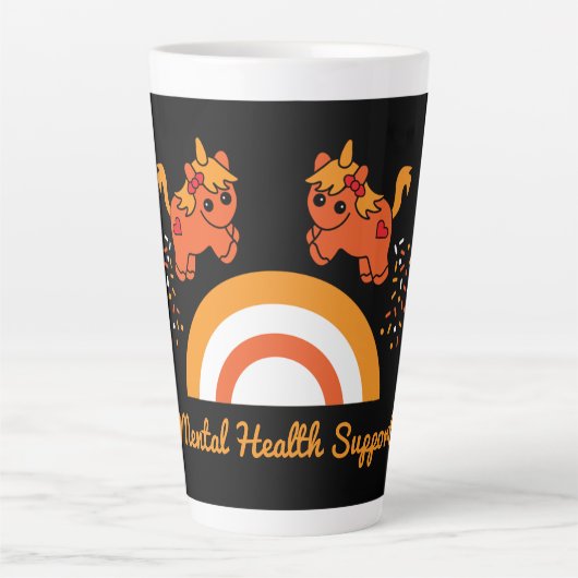サポートガールメンタルヘルス認識度ラージコーヒー カフェラテマグ (正面)