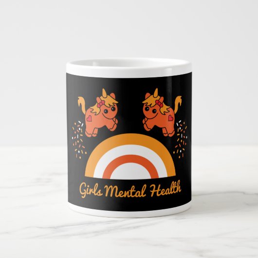サポートガールメンタルヘルス認識度 ジャンボコーヒーマグカップ (正面)
