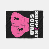 サポートスクワッドボクシンググローブピンクリボンブレストカンク フリースブランケット (正面(横))