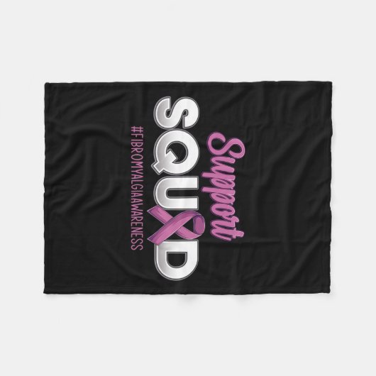 サポートスクワッド線維筋痛認識度戦士M フリースブランケット (正面(横))