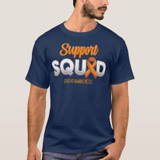 サポートスクワッドADHD認識度強い戦士 Tシャツ