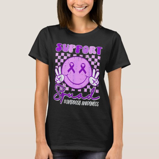 サポートチーム オーバー dose 認識 スマイルフェイス リボン tシャツ (正面)