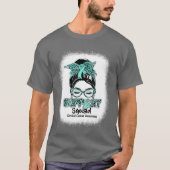 サポートチーム メッシー バン ティールリボン 子宮頸がん Tシャツ (正面)