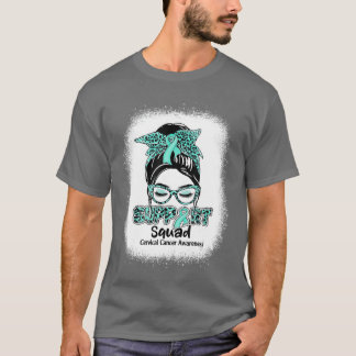 サポートチーム メッシー バン ティールリボン 子宮頸がん Tシャツ