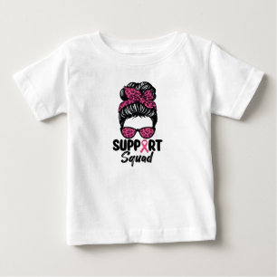 サポートチーム  ルーズなポニーテール ピンクの戦士 乳がん ベビーTシャツ