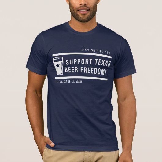 サポートテキサス州ビール自由-メンズ Tシャツ (正面)