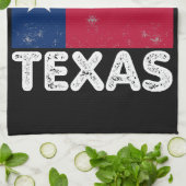 サポートテキサス州Iテキサス州Texan国旗と立つ キッチンタオル (折り畳み)