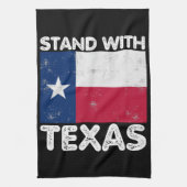 サポートテキサス州Iテキサス州Texan国旗と立つ キッチンタオル (縦)