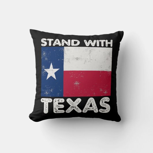 サポートテキサス州Iテキサス州Texan国旗と立つ クッション (正面)