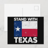 サポートテキサス州Iテキサス州Texan国旗と立つ ポストカード (正面/裏面)