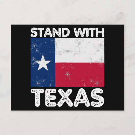 サポートテキサス州Iテキサス州Texan国旗と立つ ポストカード (正面)