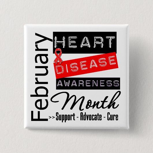 サポートハート病認識度月 缶バッジ (正面)