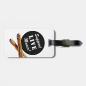 サポートライブミュージックドラムスティックロックバンドミュージシャン ラゲッジタグ (裏面横)