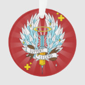 サポートレジェンドゲーマー赤い翼のシリンジ漫画 オーナメント (正面)