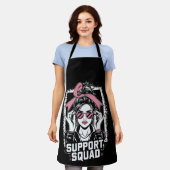 サポート分乱雑Bunピンクの戦士の乳がん エプロン (着用した状態)