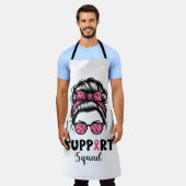 サポート分乱雑Bunピンクの戦士の乳がん エプロン (着用した状態)