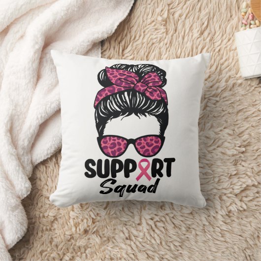 サポート分乱雑Bunピンクの戦士の乳がん クッション (ブランケット)