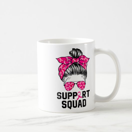 サポート分乱雑Bunピンクの戦士の乳がん コーヒーマグカップ (右)