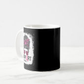 サポート分乱雑Bunピンクの戦士の乳がん コーヒーマグカップ (正面左)