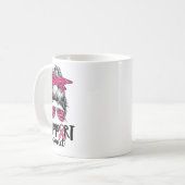 サポート分乱雑Bunピンクの戦士の乳がん コーヒーマグカップ (正面左)