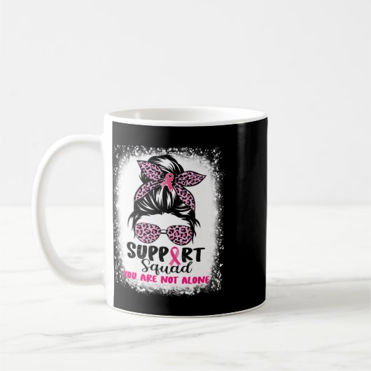 サポート分乱雑Bunピンクの戦士の乳がん コーヒーマグカップ (左)