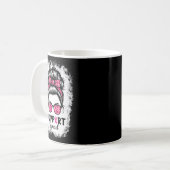 サポート分乱雑Bunピンクの戦士の乳がん コーヒーマグカップ (正面左)