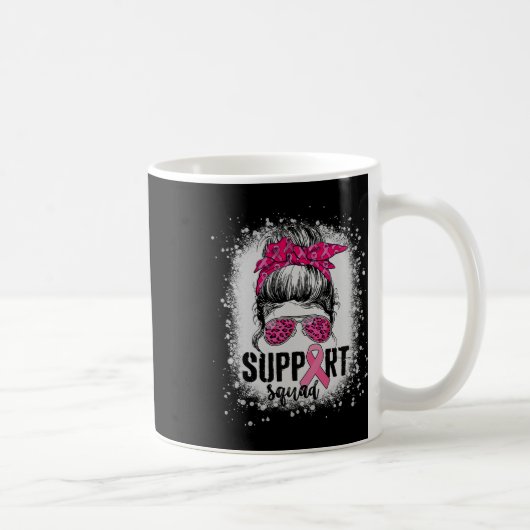 サポート分乱雑Bunピンクの戦士の乳がん コーヒーマグカップ (右)