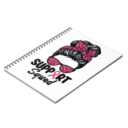 サポート分乱雑Bunピンクの戦士の乳がん ノートブック (左側)