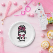 サポート分乱雑Bunピンクの戦士の乳がん ペーパープレート (パーティー)