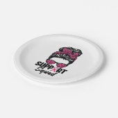 サポート分乱雑Bunピンクの戦士の乳がん ペーパープレート (アングル)