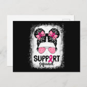 サポート分乱雑Bunピンクの戦士の乳がん ポストカード (正面/裏面)
