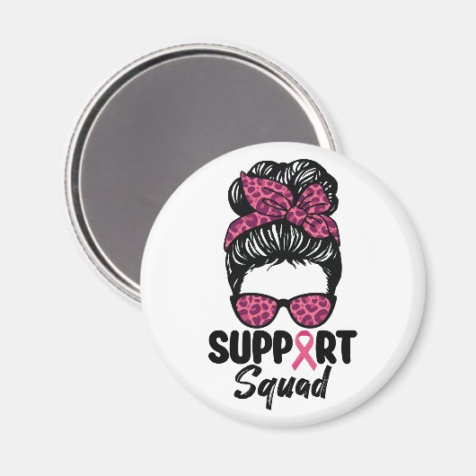 サポート分乱雑Bunピンクの戦士の乳がん マグネット (正面/裏面)