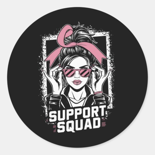 サポート分乱雑Bunピンクの戦士の乳がん ラウンドシール (正面)